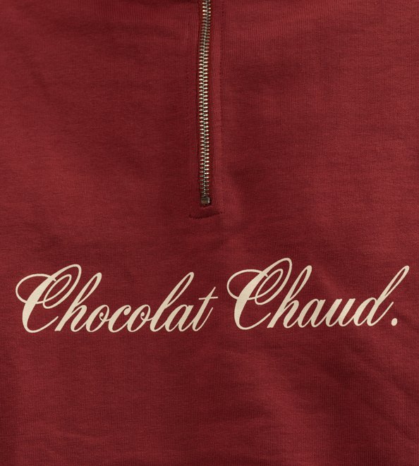 Chocolat chaud. unisex quarter zip sweater - Les Petits Basics