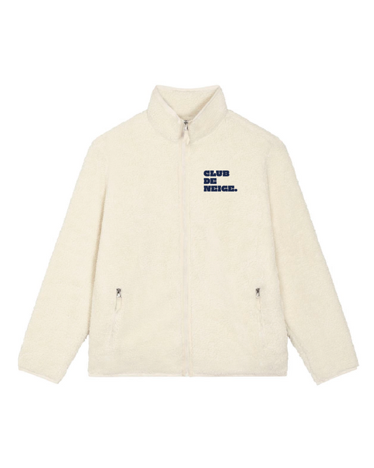 Club de neige. unisex sherpa zip thru