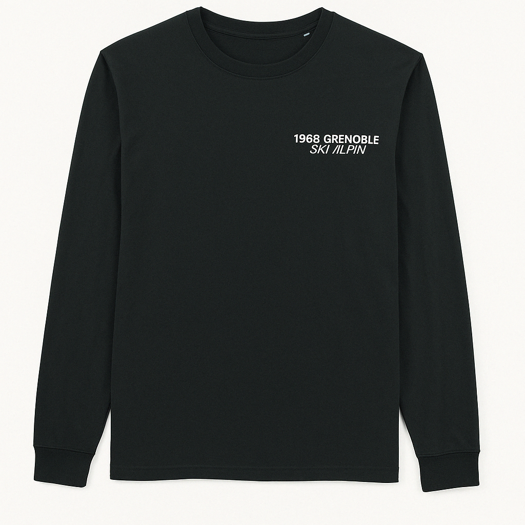 1968 Grenoble. unisex dry handfeel long sleeve black t-shirt
