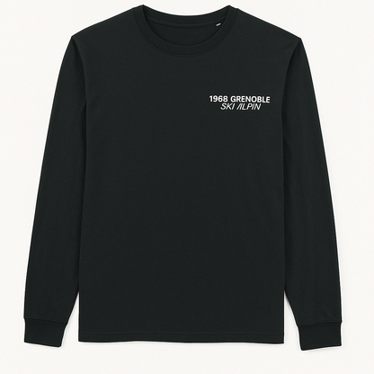 1968 Grenoble. unisex dry handfeel long sleeve black t-shirt