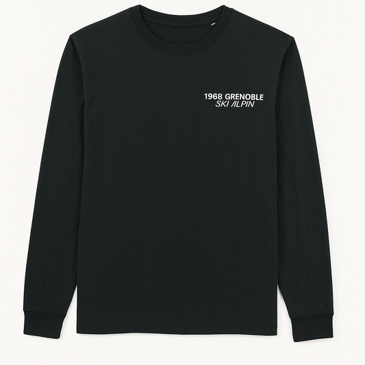 1968 Grenoble. unisex dry handfeel long sleeve black t-shirt