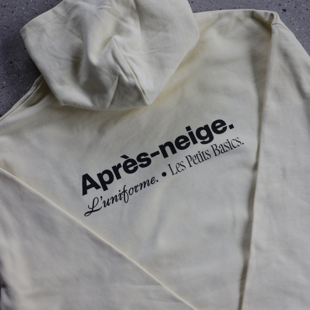 Après - neige. unisex dry hand feel pastel yellow hoodie - Les Petits Basics