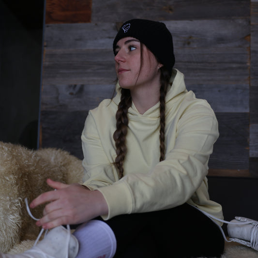 Après - neige. unisex dry hand feel pastel yellow hoodie - Les Petits Basics