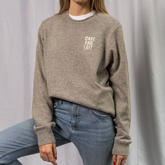 Café. Eau. Lait. merino wool jumper - Les Petits Basics