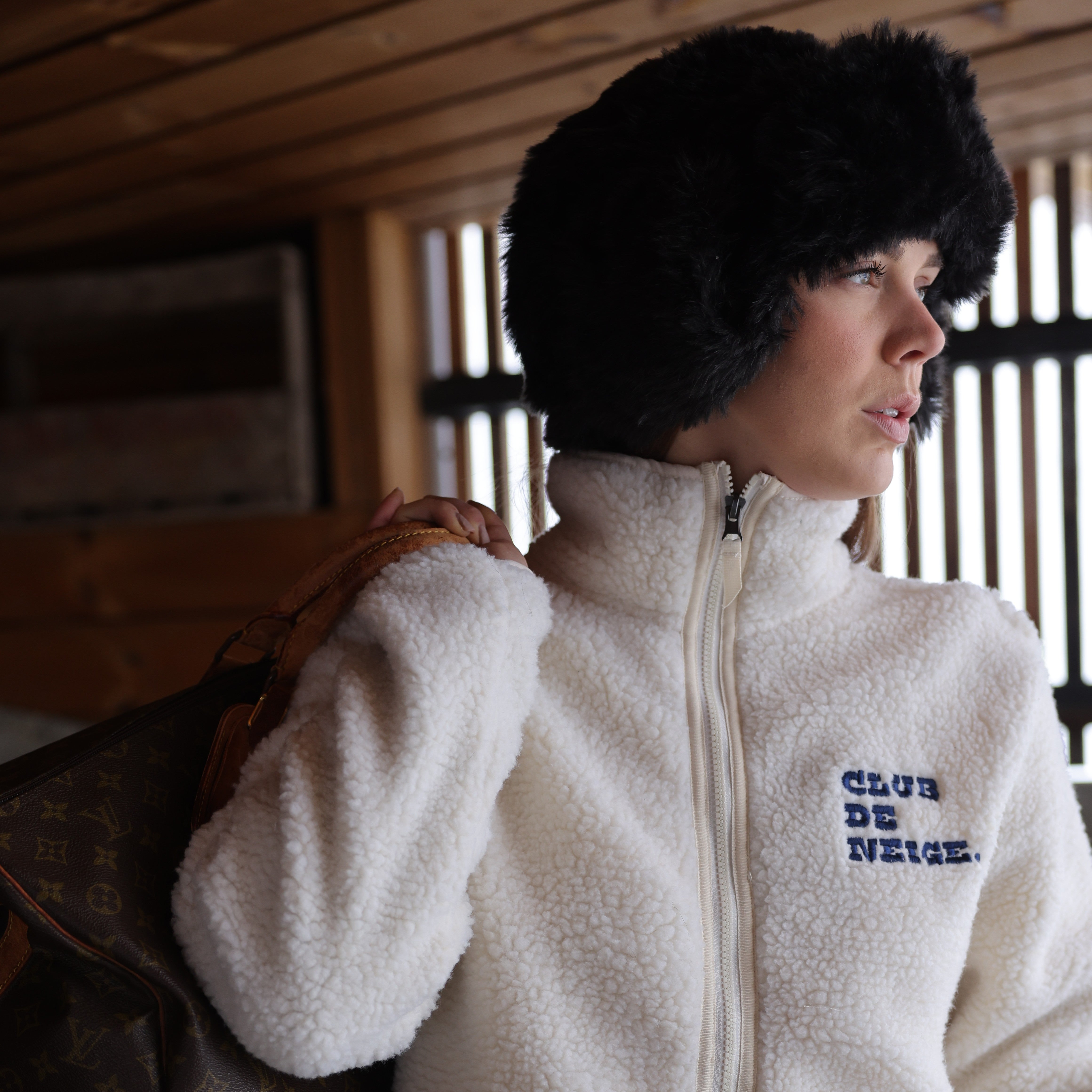 Club de neige. unisex sherpa zip thru - Les Petits Basics