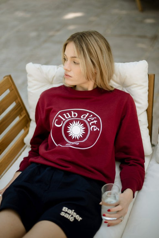 Club d'été unisex mid - light crewneck sweater - Les Petits Basics