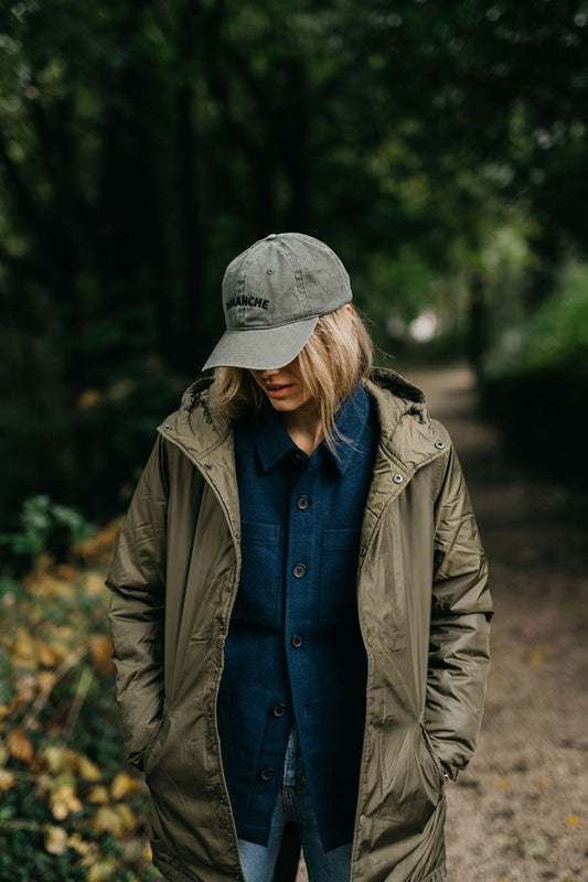 Coeur sur toi. embroidered unisex twill overshirt - Les Petits Basics