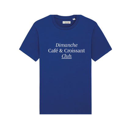 Dimanche Café & croissant. Club. unisex cotton t-shirt - Les Petits Basics