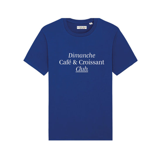 Dimanche Café & croissant. Club. unisex cotton t-shirt - Les Petits Basics