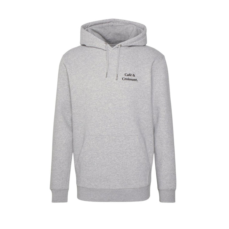 Café & Croissant. Unisex fluffy grey Hoodie - Les Petits Basics