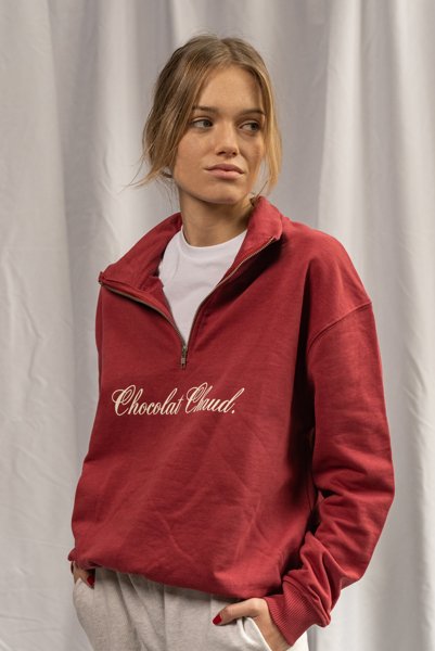 Chocolat chaud. unisex quarter zip sweater - Les Petits Basics
