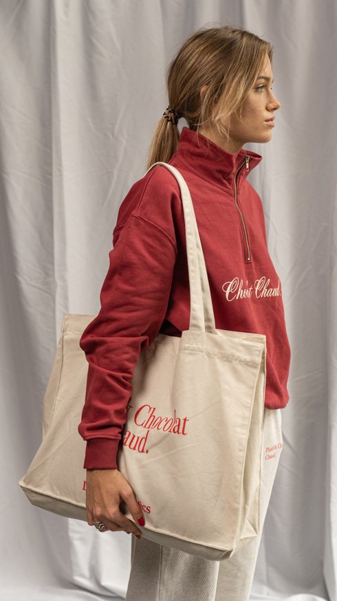 Chocolat chaud. unisex quarter zip sweater - Les Petits Basics
