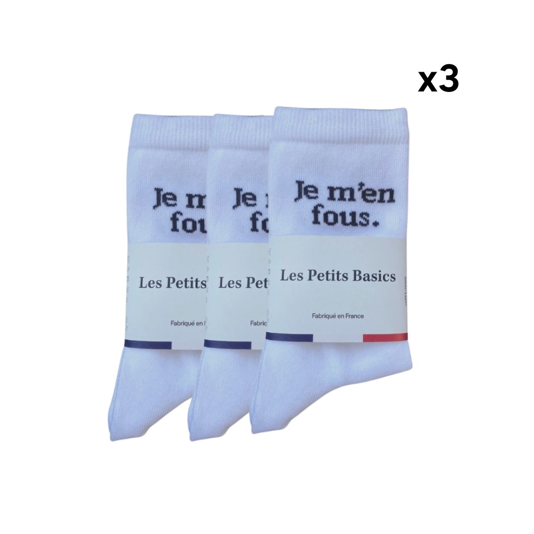 Je m'en fous. socks pack of 3 - Les Petits Basics