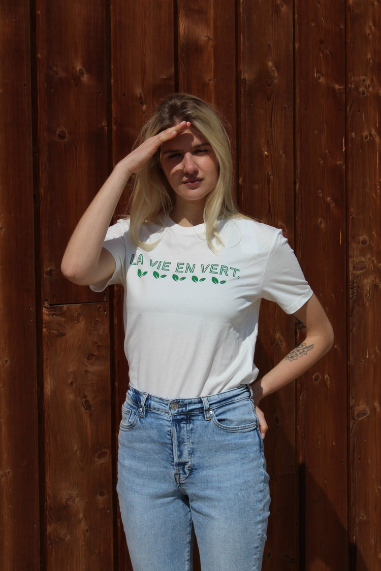 La vie en vert. printed cotton t-shirt - Les Petits Basics