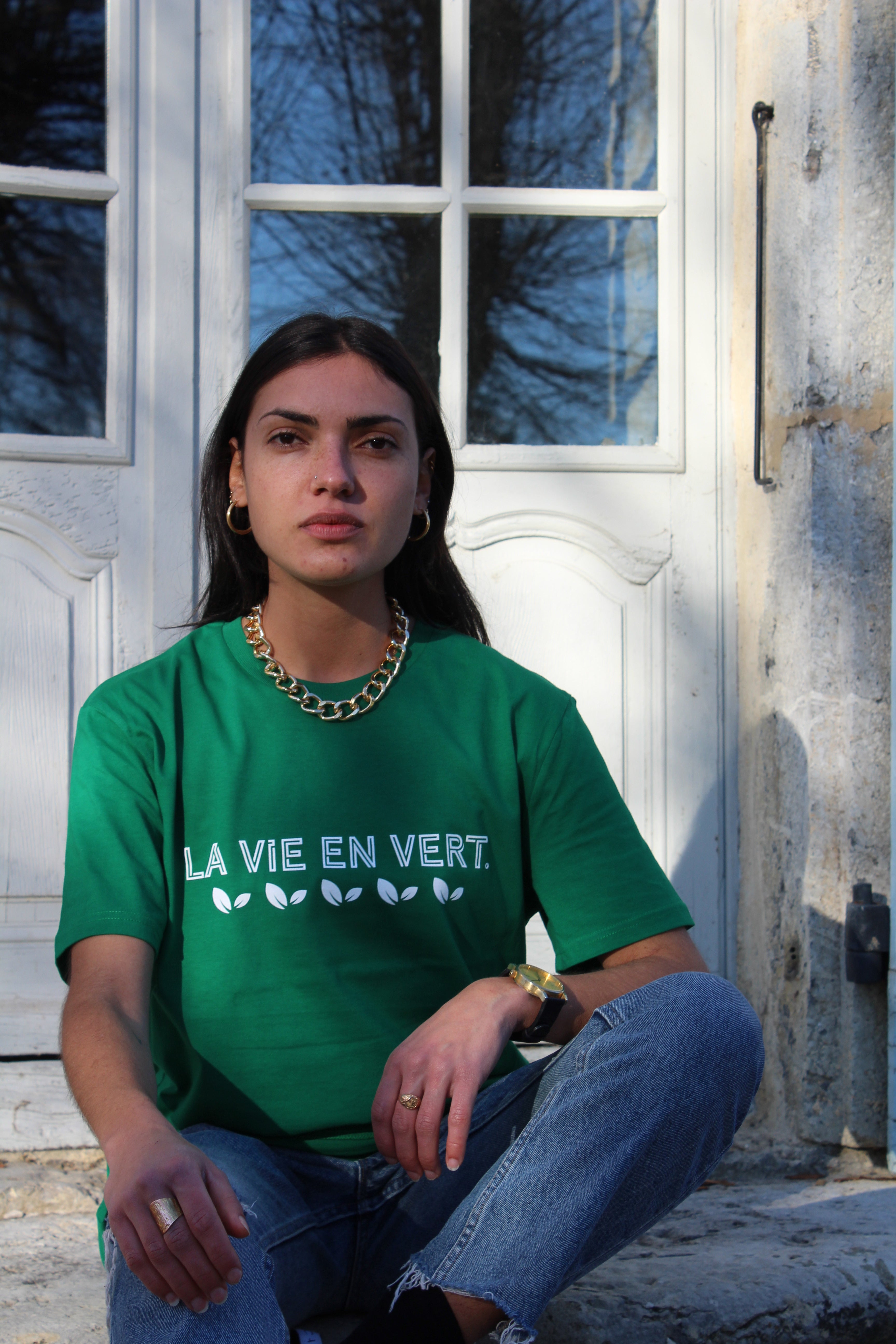 La vie en vert. printed cotton t-shirt - Les Petits Basics
