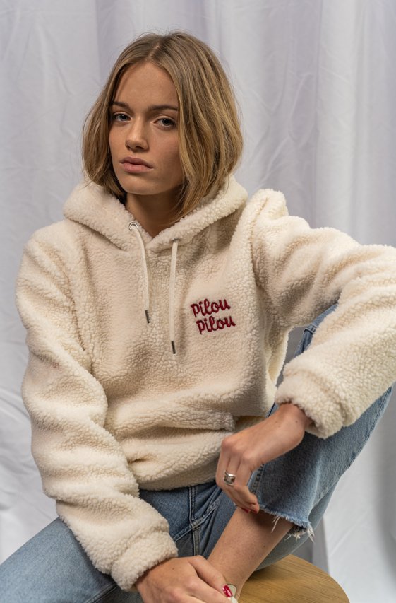 Pilou pilou. unisex sherpa hoodie - Les Petits Basics