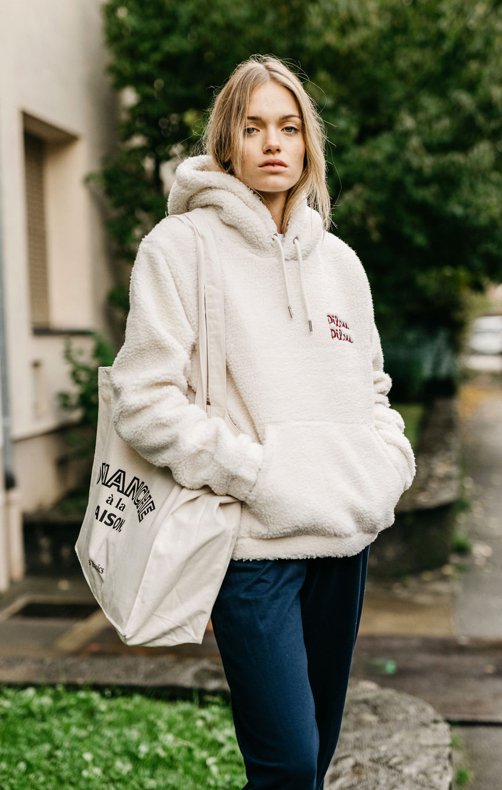 Pilou pilou. unisex sherpa hoodie - Les Petits Basics